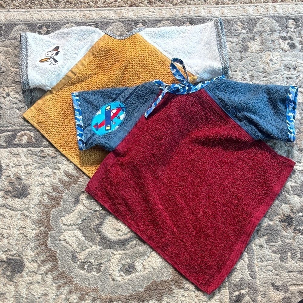 Towel bibs handmade x2